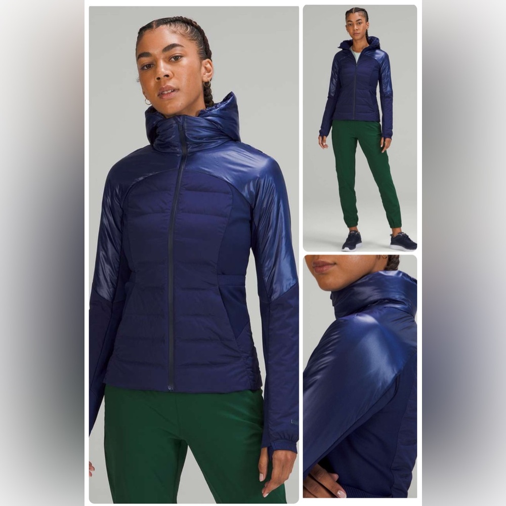 Lululemon down for it all jacket night sea RARE 💙 Size 10 $268 retail